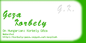 geza korbely business card